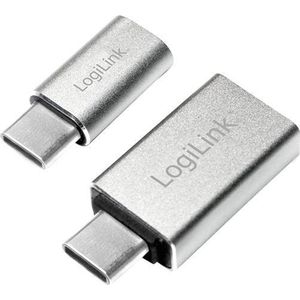 LogiLink USB 3.2 Gen 1 (USB 3.0) Adapter [1x USB-C stekker - 1x Micro-USB 2.0 B bus, USB 3.2 Gen 1 bus A (USB 3.0)] AU0