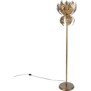 QAZQA botanica - Retro Vloerlamps-sStaande Lamp - 1 lichts - H 170 cm - Goud/messing - Woonkamers-sSlaapkamers-sKeuken