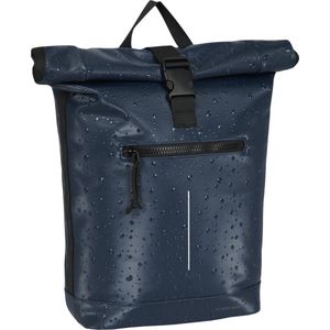 New Rebels New York Droplets Rolltop Backpack Navy Blauw Waterafstotend 21 Liter Laptopvak