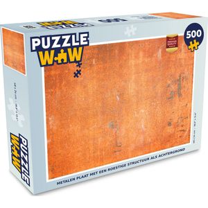 Puzzel Metalen plaat met een roestige structuur als achtergrond - Legpuzzel - Puzzel 500 stukjes