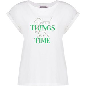 Geisha T-shirt T Shirt Met Print 42376 41 Off-white/ Green Dames Maat - XS