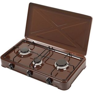 Ravanson K-03BR Verstelbaar gasfornuis 3 pitten bruin