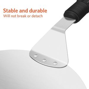 Pizzaschep, Pizzaschep met kunststof handvat en roestvrijstalen metalen steun voor zelfgemaakte pizza, gebak, deeg, brood, cake enz., Heavy Duty Pizzaschep, 10
