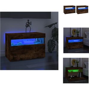 vidaXL TV-meubel - RGB LED-verlichting - Gerookt eiken - 60 x 35 x 40 cm - USB-aansluiting - Kast