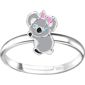 zilveren kinderring koala | verstelbare ring  Meisje Zilver | Zilverana | Sterling 925 Silver