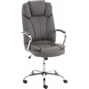 In And OutdoorMatch Bureaustoel Unido - Grijs - Op wielen - Kunstleer - Ergonomische bureaustoel - Voor volwassenen - Hoogte verstelbaar 45-55cm