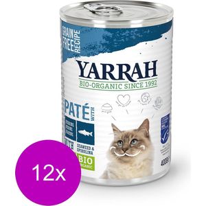 Yarrah Bio Kat Blik Paté 400 g - Vis - Kattenvoer - 12 x 400 g