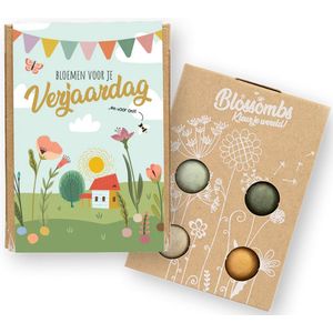 Blossombs - Giftbox Mini 4st - Bloemen voor je verjaardag - Geschenkverpakking - Duurzaam