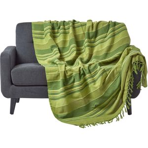 Homescapes Marokko sprei groene strepen, 255 x 360 cm