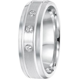 Lucardi Dames Vriendschapsring Dubrovik zirkonia - Ring - Cadeau voor vrouwen - Echt Zilver - Zilverkleurig