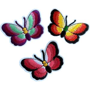 Strijk Embleem 'Vlinder' - Letters Stof Applicatie - Geborduurd - Kleding - Badges - Schooltas - Strijkletters - Patches - Iron On - Glue
