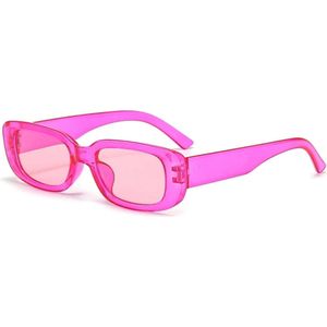 Roze Zonnebril vierkant montuur frame Vintage | Festival bril | Festival Gadget | Carnaval accessoire | Rave Bril | Techno bril | Space Bril | Koningsdag | Nederland