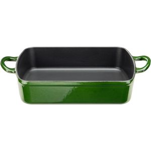 gietijzeren ovenschaal donkergroen - Ovenvorm 30 x 22 cm - Gietijzeren bakvorm voor ovenschotels, lasagna, gratin en cake - Emaille coating