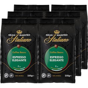 Gran Maestro Italiano - Espresso Elegante - Koffiebonen - Bonen voor Espresso - 6 x 250 g