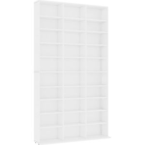 vidaXL Cd-kast - Wit - 30 vakken - 102x16x177,5 cm