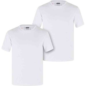 Urban Classics - Stretch Jersey 2-pack Kinder T-shirt - Kids 158/164 - Wit/Wit