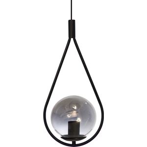 Chesto Mono Single Smoky - Luxe Industriële Hanglamp - Smoking/ Rookglas Bol - Eetkamer, Woonkamer