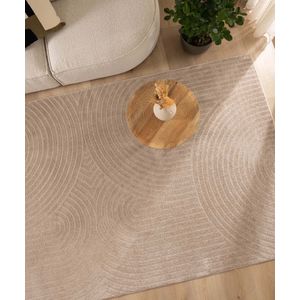 Scandinavisch vloerkleed - Contour Curve beige 140x200 cm