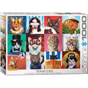 Eurographics puzzel Funny Cats - Lucia Heffernan - 1000 stukjes