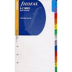 Filofax -vulling personal -  A-Z tabbladen -gekleurd