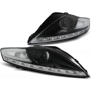 Koplampen - FORD MONDEO 07 07-11 10 - met parkeerlicht en LED knipperlicht - ZWART