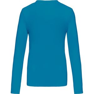 T-shirt Dames 3XL Kariban V-hals Lange mouw Tropical Blue 100% Katoen