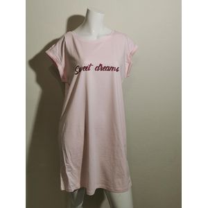 Pyjama t-shirt lang roze M