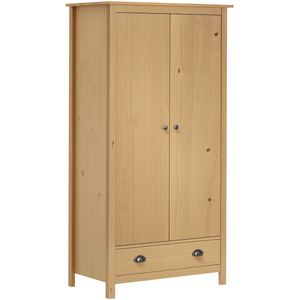 vidaXL Kledingkast Hill - 2 deuren - Grenenhout Kledingkast - Garderobe - Meubel - Houten Kast - Grenenhouten Kast