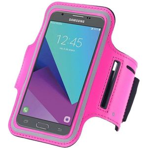 Geschikt voor Samsung Galaxy J7 2017 Sportband Hardloop armband roze