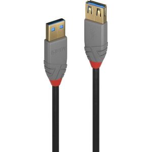 LINDY USB-kabel USB 3.2 Gen1 (USB 3.0 / USB 3.1 Gen1) USB-A stekker, USB-A bus 2.00 m Zwart 36762