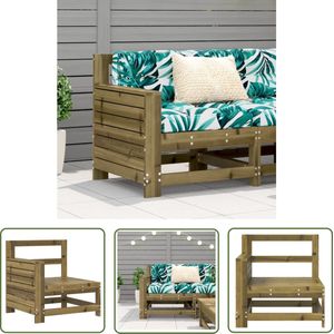 The Living Store Tuinbank met armleuning 69x62x70,5 cm geïmpregneerd grenenhout - Tuinbank - Houten Tuinbank - Tuinset - Buitenbank - Patio Set