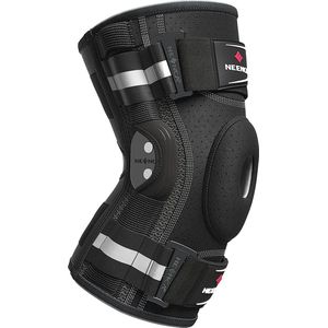 Kibus Premium Kniebrace - Knie bandage ondersteuning met Baleinen - 51-54CM - Lichtgewicht scharnier - Zwart - Artrose - Heren & Dames - Elastisch & Ademend - Maat XL - Knie brace - Kniebraces