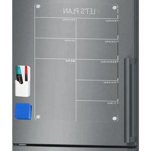 Afwisbare plexiglas planner - Magnetisch whiteboard voor de koelkast met weekplanner