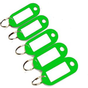 Sleutel labels - 5 STUKS - Groen - Keychain - Key tag sleutelhanger - Sleutel onderscheider - Naam labels - Sleutelhouder - Sleutelhanger - Sleutellabels - Bagagelabels - Reislabel - Sleutelhanger - Gratis Verzonden