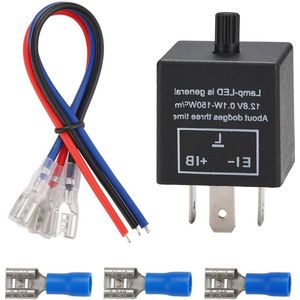 1 stuk verstelbaar LED knipperrelais 12V 24V 3-PIN - richtingaanwijzer knipperlicht voor auto motorfiets