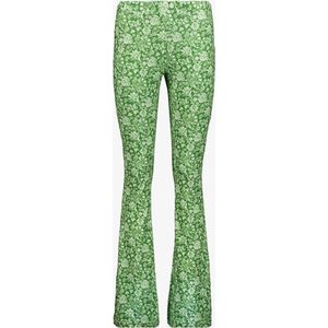 TwoDay dames flared broek bloemenprint groen - Maat 3XL