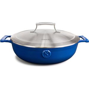 Saveur Selects – Voyage serie – pfas vrije hapjespan - Hapjespan 30 cm – Hapjespan inductie – geschikt voor alle warmtebronnen – Klassiek blauw