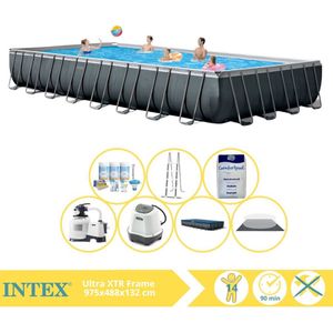 Intex Ultra XTR Frame Zwembad - Opzetzwembad - 975x488x132 cm - Inclusief Onderhoudspakket, Zoutsysteem en Zout
