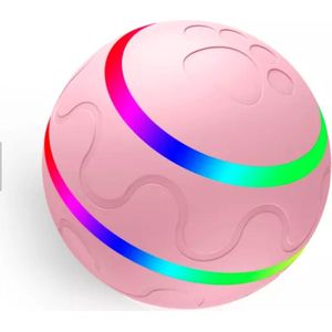 Slimme interactieve zelf rollende bal voor honden - 3 speelmodi - honden speelgoed - hondenspeeltjes - USB oplaadbaar - Met afstandsbediening - Intelligente automatische roterende waterproof led bal met afstandsbediening - roze