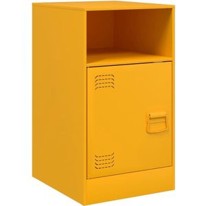 vidaXL Nachtkastje - Staal - Mosterdgeel - 35 kg Nachtkastje - Nachtkastjes - Bijzettafel - Wandkastje