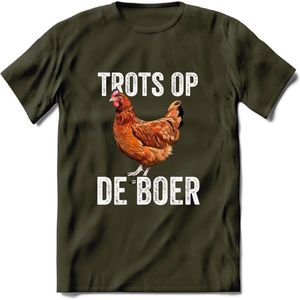 T-Shirt Knaller T-Shirt|Trots op de boer / Boerenprotest / Steun de boer|Heren / Dames Kleding shirt Kip|Kleur Groen|Maat XXL