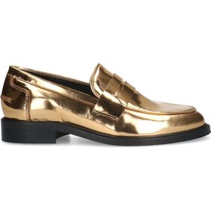 Manfield - Dames - Gouden leren loafers - Maat 37