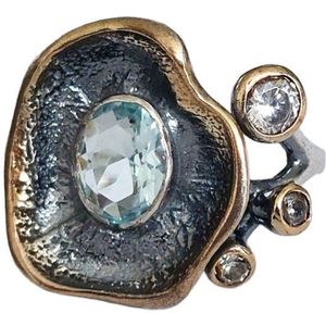 Marutti zilveren ring met sky blue topaas