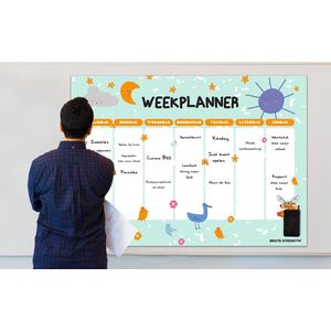 Brute Strength - Magnetisch Weekplanner whiteboard (11) - 91 x 67 cm - Marker - Wisser - Planbord - Familieplanner - Gezinsplanner - To Do Planner- Extra groot formaat