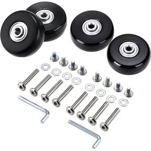 45x18mm Bagage Koffer Vervanging Wielen - Rubber Swivel Caster Wielen - Lagers Reparatie Kits
