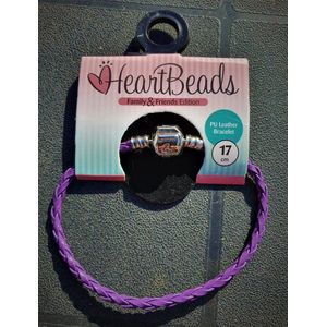 Heartbeads bedelarmband paars 17 cm zonder bedels