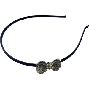 Haarband - Diadeem - Strass - Strik - Marineblauw (604)