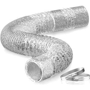 150mm Flexibele Aluminium Ventilatieslang 2m - Geïsoleerde Kanaalpijp 6 Inch voor Afzuigkap, Wasdroger en Kweektenten