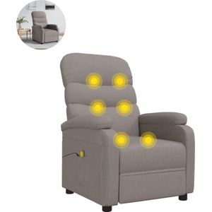 Massagestoel - Relaxfauteuil - Zetel - Sta op stoel elektrisch - Stof - 1 persoons - Met armleuning - Zeer comfortabel - Elektrisch - Taupe