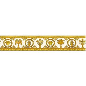 Exclusief luxe behang Profhome 343052-GU behangrand licht gestructureerd met ornamenten mat goud geel oranje 0,45 m2